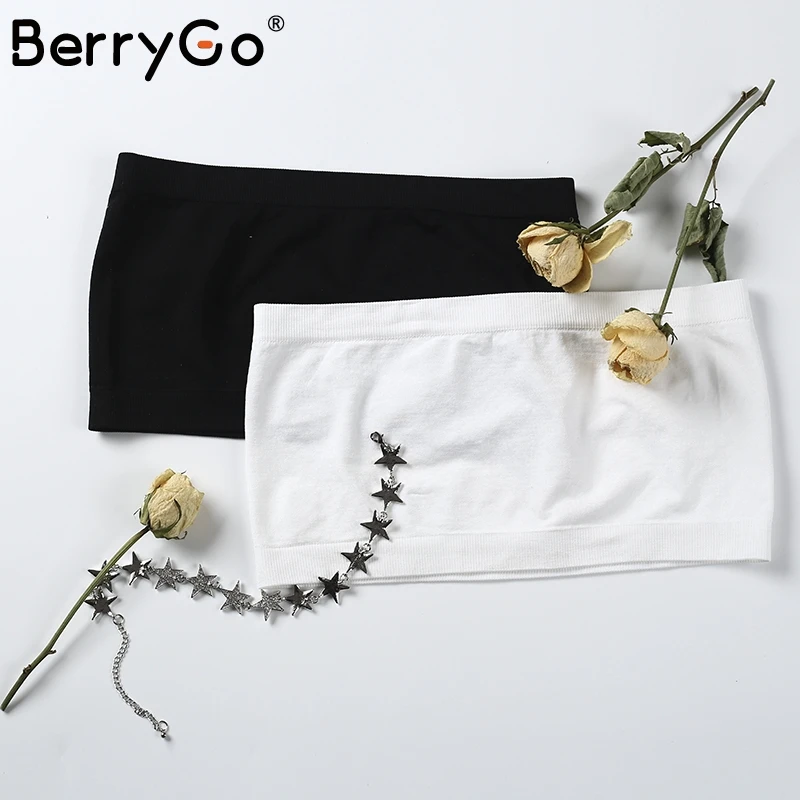 BerryGo Универсальные бесшовные топы бандо 2018 Лето Wirefree бюстгальтер с мягкими