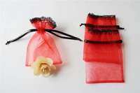 lace organza oem ribbon logo organza gift candy bags jewellry package pouch