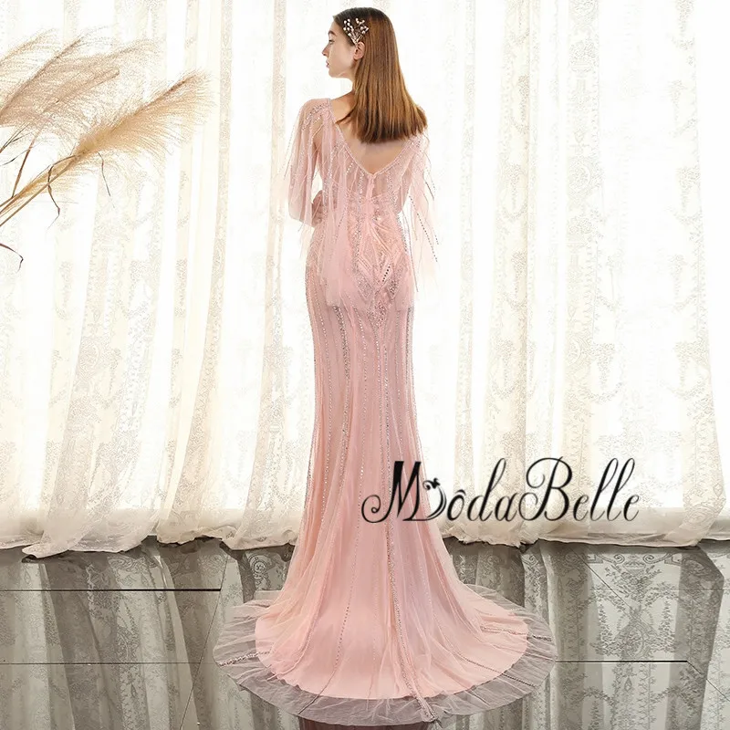 Роскошное золотистое вечернее платье modabelle с бусинами арабское пайетками 2018