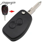 Jingyuqin 10 шт. 2 кнопки дистанционный флип-ключ для Renault Megane Modus Espace Laguna Duster Logan DACIA Sandero Clio Fob