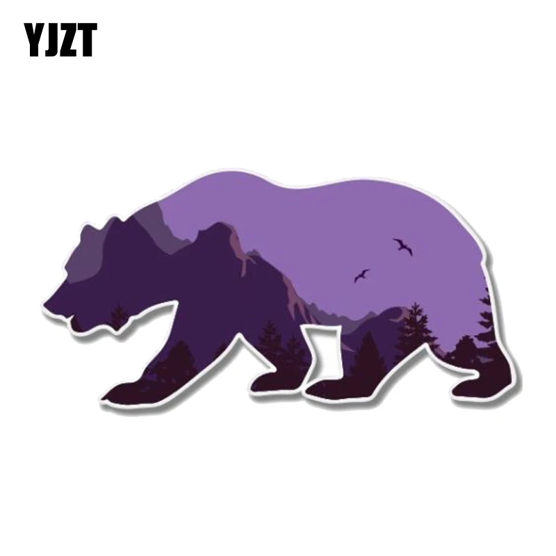 

YJZT 12CM*6CM Bear Shape Mountains Nature Decal PVC Car Sticker 11-00778