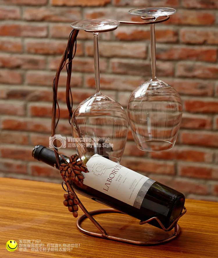 Бесплатная доставка Мода Железный искусство медь всплыли держатель вина бутылок