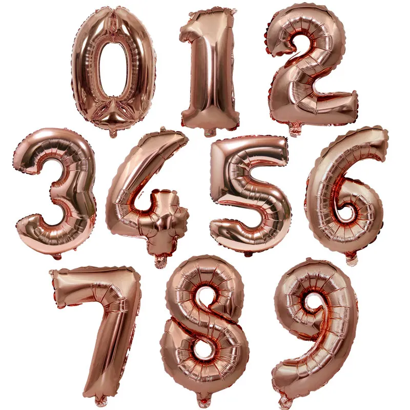 32/40 розовые золотые фольгированные шары с цифрами большой Гелиевый шар поплавок
