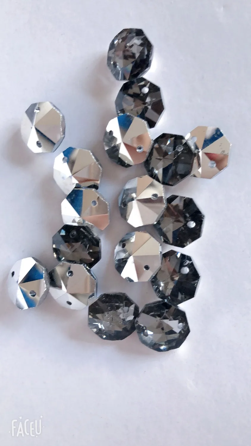1000 шт. алюминиевые восьмиугольные бусины для люстры 14 мм | Лампы и освещение