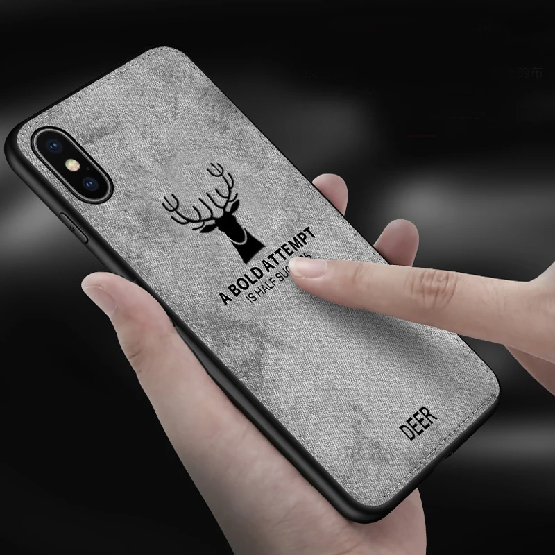 Мягкий тканевый чехол с текстурой оленя для iphone xs 6 7 funda 11 pro max 8 7Plus 8Plus xr x Чехлы Apple
