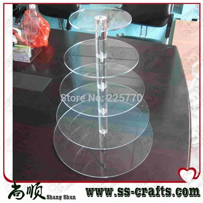 

Round decorating 5 tiers acrylic wedding cupcake stand