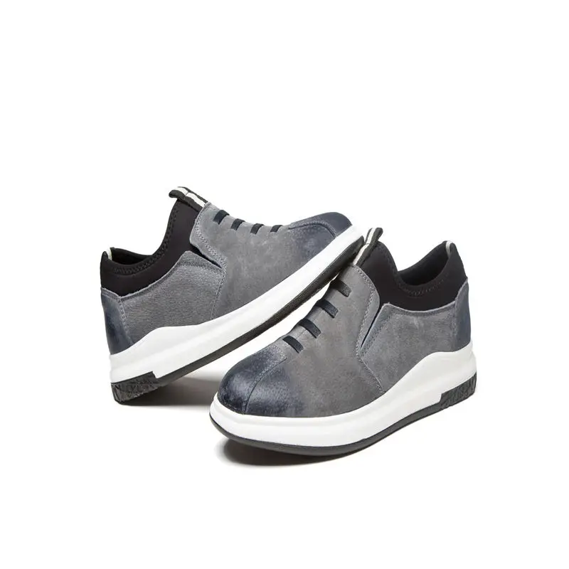 Бренд натуральной кожи Повседневная Мужская обувь 2018 Лидер продаж без шнуровки