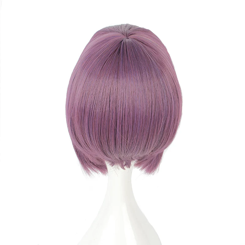 

Mcoser 30 cm Cosplay Short Synthetic Straight Wig Purple Mix Color Hair 100% High Temperature Fiber WIG-016S