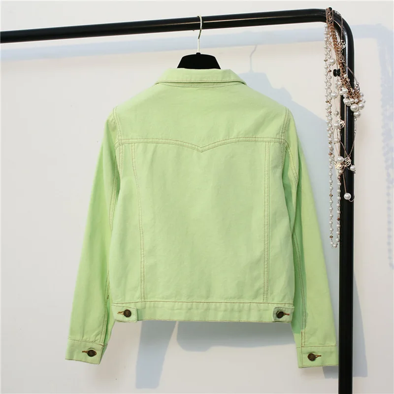Джинсовая куртка Осенняя Женская винтажная Короткая Верхняя одежда женские