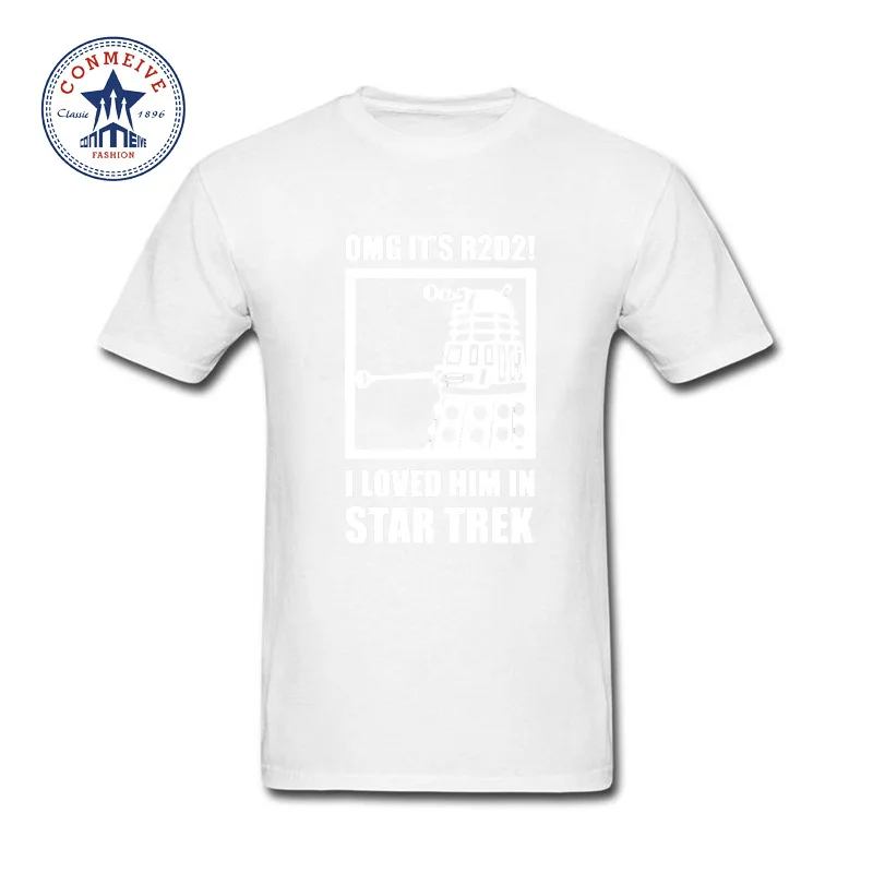 Летняя Новинка 2017 г. Забавный Tee OMG Это R2D2 далек Звездные войны Доктор Кто Trek
