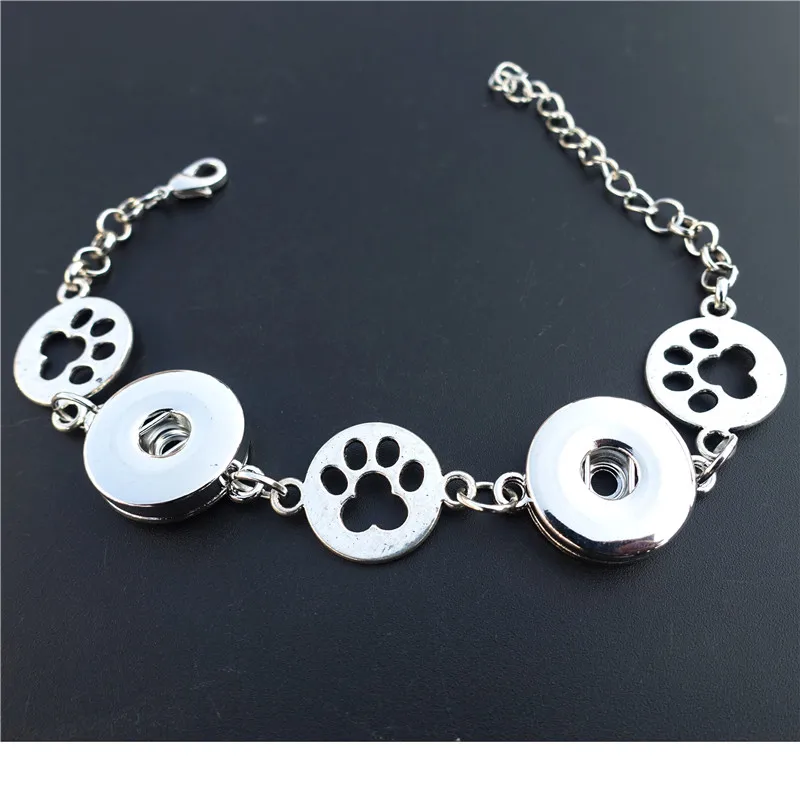 

Fashion Vintage Cross Plant Metal 18mm Snap Buttons Bracelet Men Jewelry Mix Designs 10pcs/lot