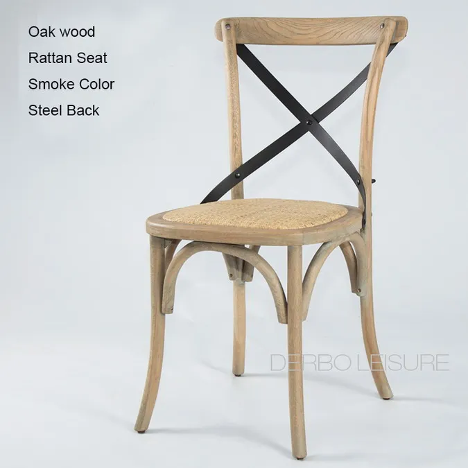 Smoke Steel Back Современный классический знаменитый дизайн Лофт модный античный американский кантри стиль твердый деревянный крест назад Обеденный стул со спинкой мебель 1 шт - Цвет: Smoke Steel Back