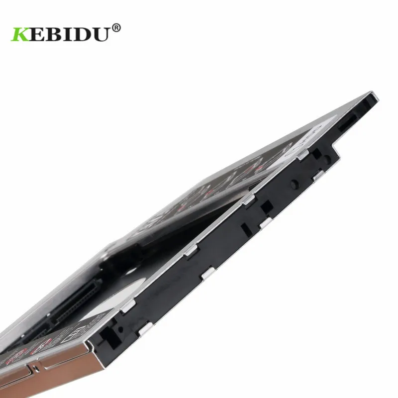 Kebidu Алюминиевый металлический 2 й HDD Caddy 12 7 мм SATA 3 0 коробка для жесткого диска 5
