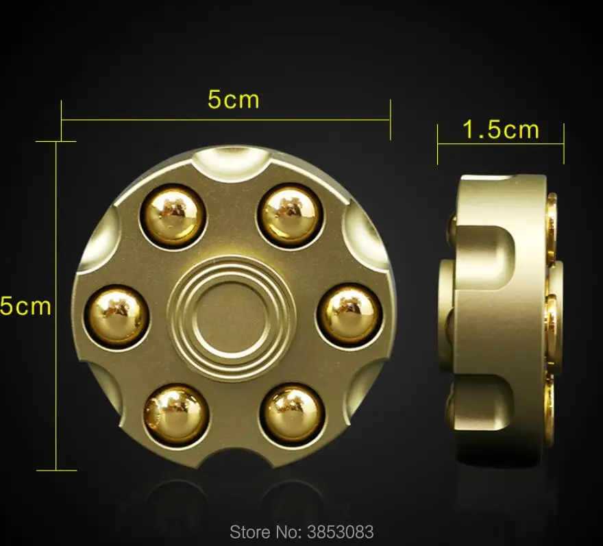 Револьвер пуля латунный кончик пальца гироскоп Непоседа ручной Спиннер Finger Spinner фокус Tri Spinner анти-уменьшение стресса игрушка Подарки для детей