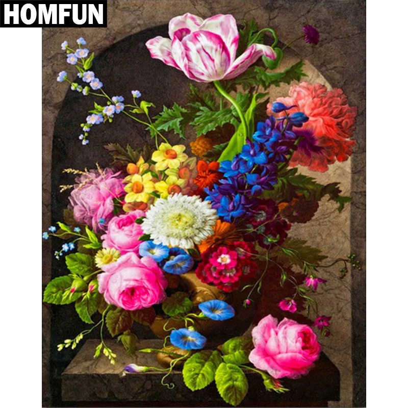 HOMFUN Алмазная картина полностью квадратная/круглая &quotбашня Пейзаж&quot вышивка