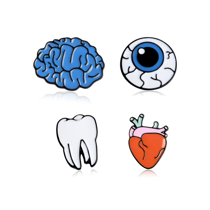 Металлические значки орган Eye Tooth Brain новинка 2017 модная брошь на булавке для