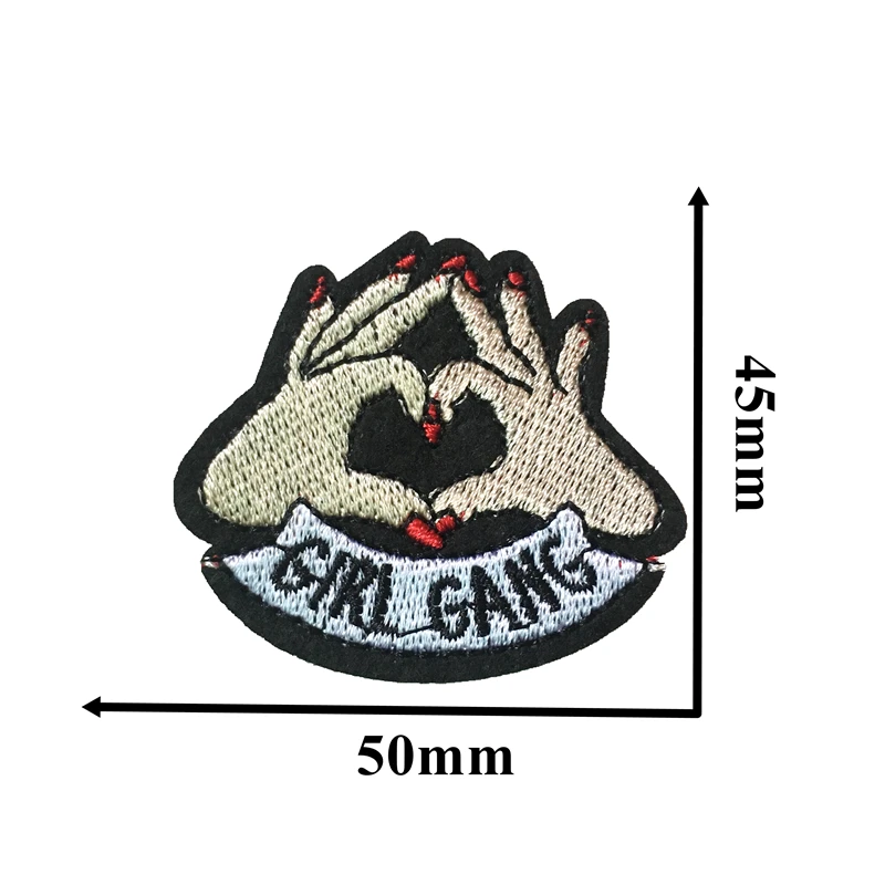 GIRL GANG любовь жест Вышитые заплаты для головных уборов Одежда с вышивкой