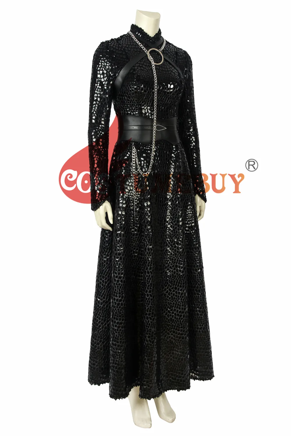 CostumeBuy Санса Старк костюм Игра престолов 8 костюмы Хэллоуин Косплей Леди Винтерфелл женское черное платье пояс для косплея