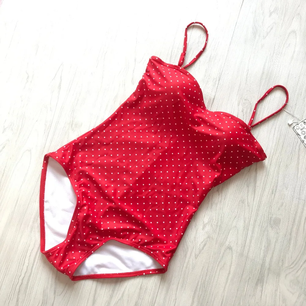 Женский купальный костюм монокини с открытой спиной в горошек XL Maillot De Bain