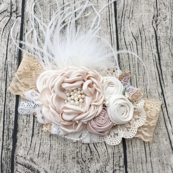 Бесплатная доставка повязка на голову для девочек с цветами из шелка Детские