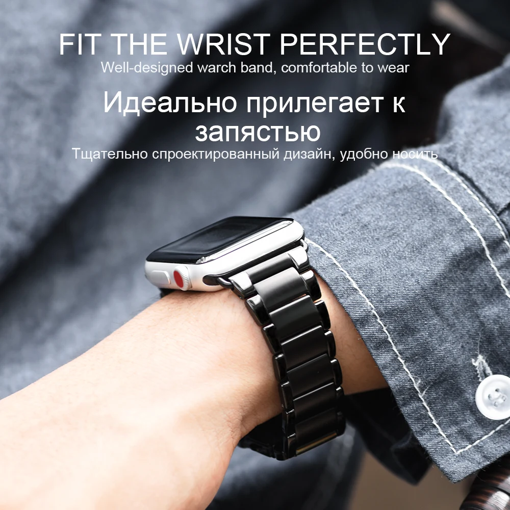 HOCO высокое качество 3 указателя металлический браслет ремешок для Apple Watch серии 4 2