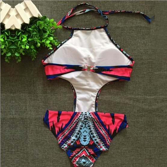 Summer New Women Sexy One Piece Floral Printed Monokini Bodysuit swimwear Vintage High Waist sex Stretch trajes de bano E288 | Спорт и