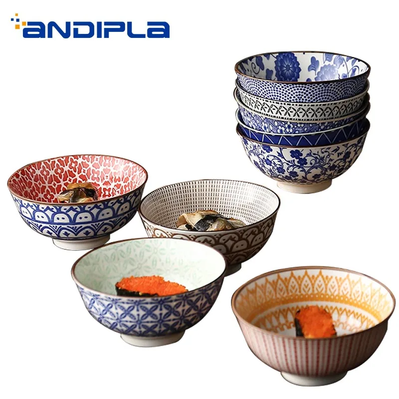 4 7-дюймовая Современная миска для риса керамическая Фарфоровая столовая посуда с