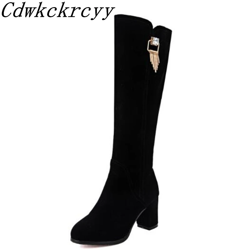 

Women Boots Autumn and winter New style fashion High-heeled Middle barrel boots gules Tassels Rhinestone marry Bride Boots 34-43