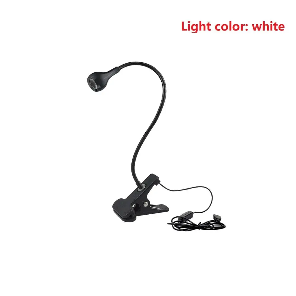 Black white 5 В USB Мощный светодиодный Настольный светильник, гибкая лампа для чтения книг, настольная лампа с зажимом для дома, спальни, освещения для учебы - Цвет корпуса: Black white