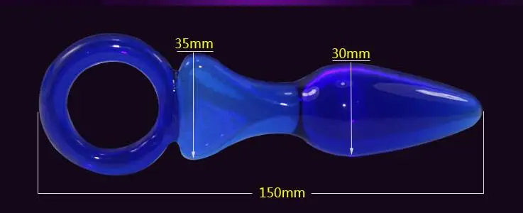 Новый Синий стекловидный Анальная пробка фаллоимитатор G-Spot анус вагинальная