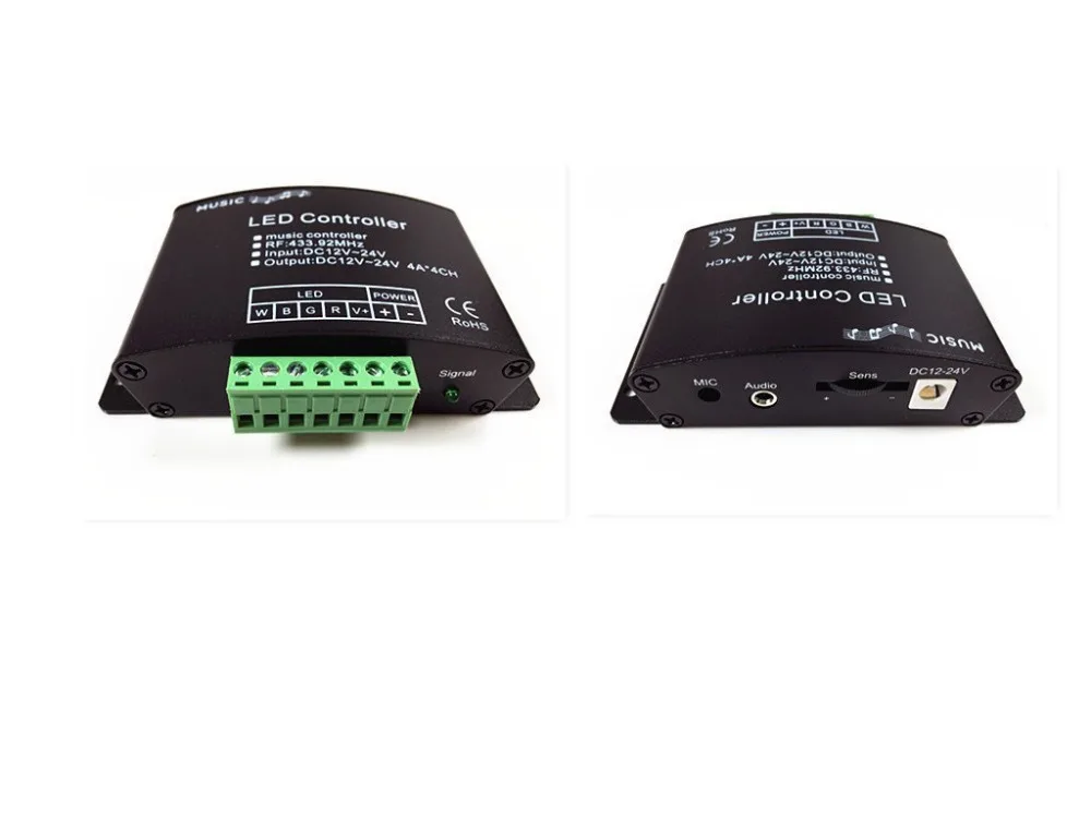 DC12V 24V 24 клавиши RGBW Музыка Светодиодный контроллер RF удаленный звуковой датчик