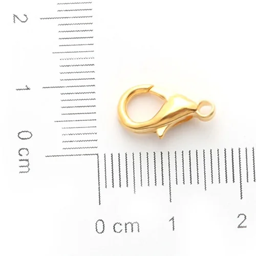 Gold 14MM Пистолет металл/латунь/родий/серебро/золото из нержавеющей стали в виде лобстера застежка крючки для DIY ожерелье и изделия в виде ювелирных браслетов - Цвет: Gold 14MM
