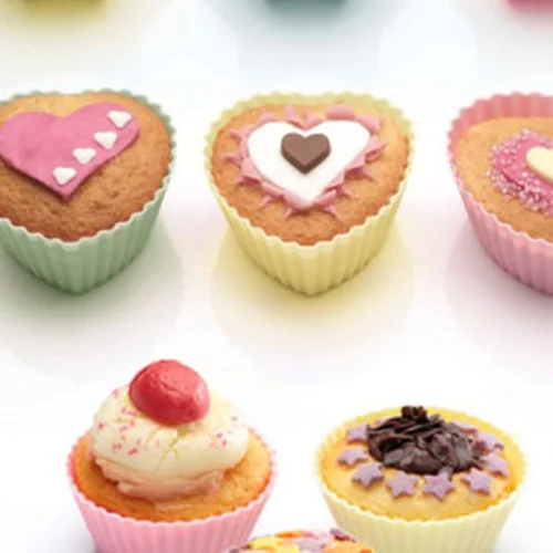 Силиконовые чашки торт Маффин шоколадный кекс случае выпечки печенья плесень 8