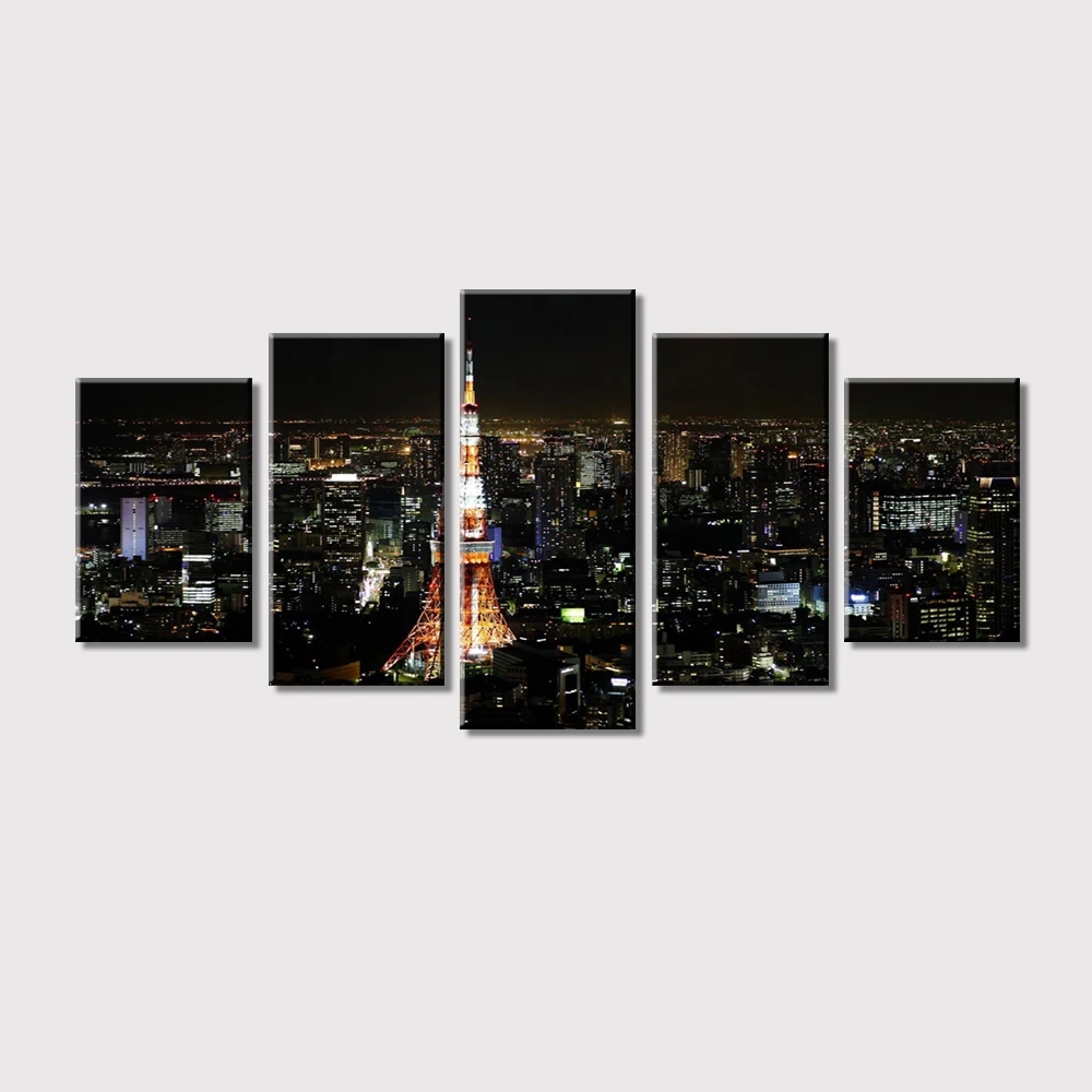 Современная абстрактная картина напечатанная на холсте Живопись Япония город