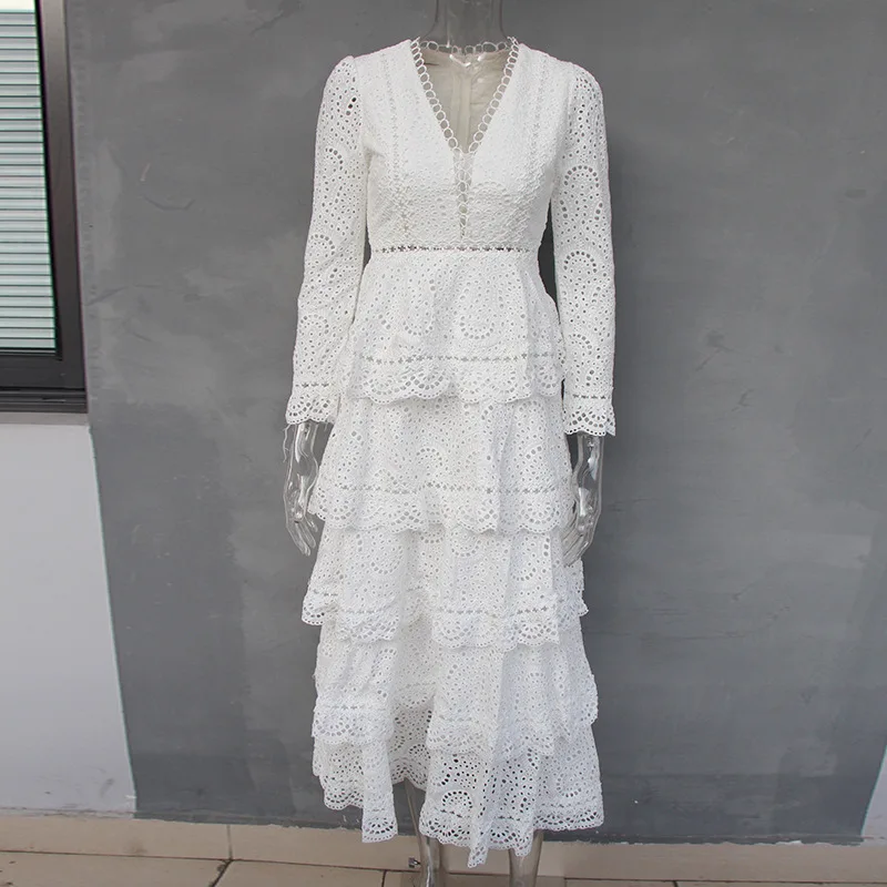 Высокое качество тяжелая работа кружева сшивание глубокий v образный вырез