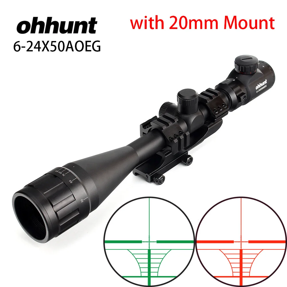 Ohhunt 6 24x50 AOEG дальномер прицел с голографическим 4 красный зеленый лазерный комбо
