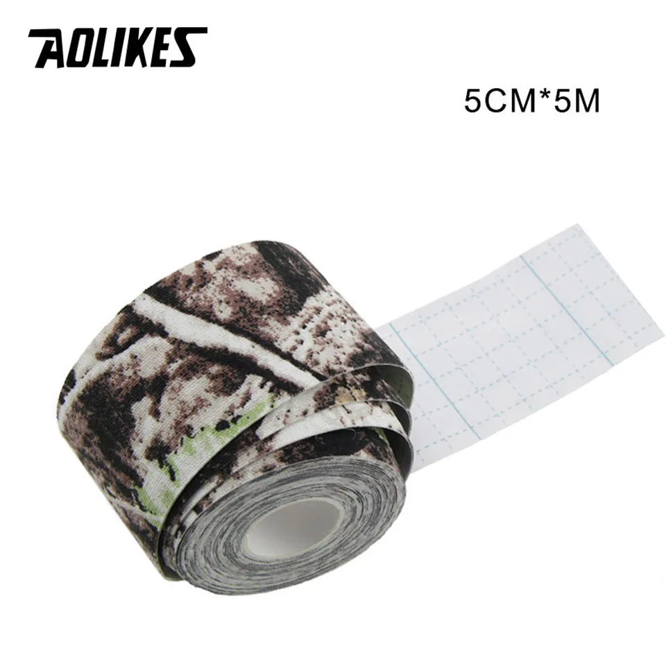 Bionic Camo AOLIKES эластичная кинезиологическая лента Атлетическая восстанавливающая Спортивная безопасность мышцы облегчение боли наколенники Поддержка тренажерный зал фитнес бандаж - Цвет: Bionic Camo