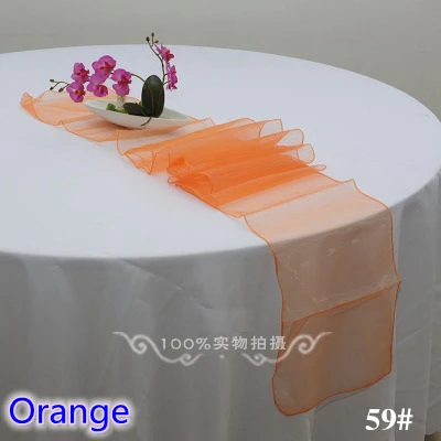 Оранжевый цвет органза настольная дорожка дешевая Свадебные гостиничные