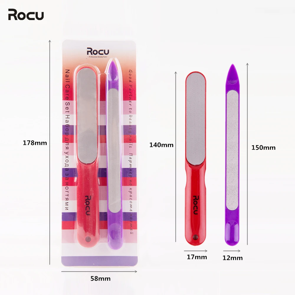 2Pcs Dual Sided Stainless Steel Metal Nail file Manicure Pedicure Tools Women Art File Care Set 141mm*17mm & 151mm*17mm|nail art file|nail filemetal