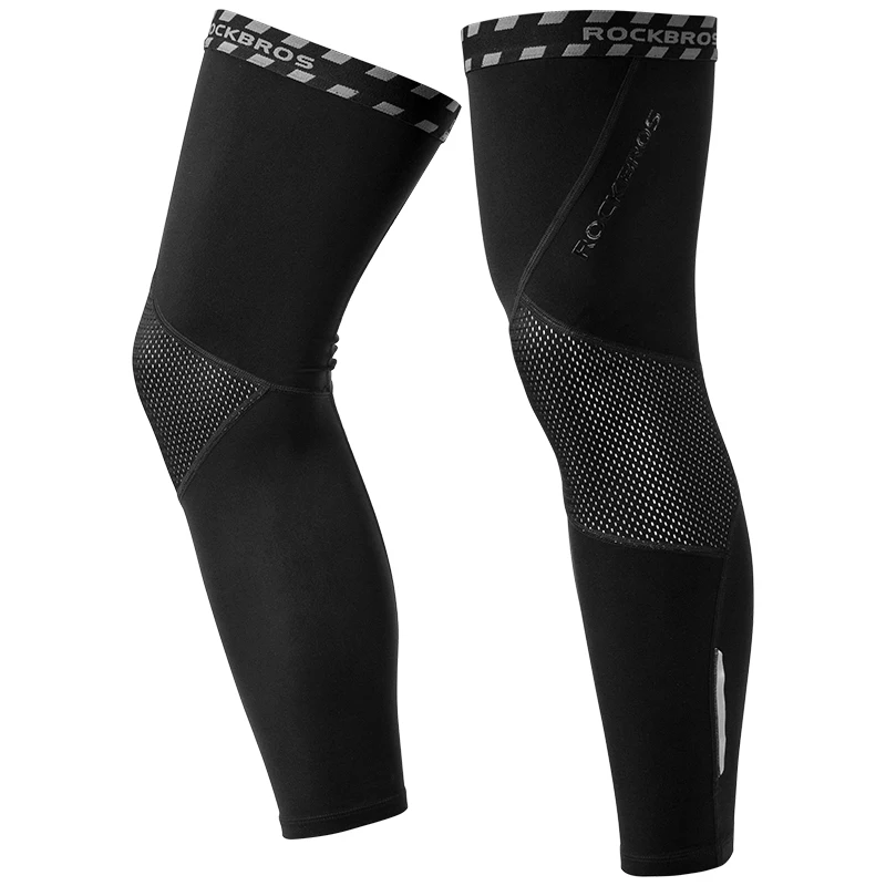 Leggings ROCKBROS Велоспорт Бег зима флис теплые Рукава дышащие спортивные налокотники фитнес нарукавники Баскетбол гетры - Цвет: Leggings