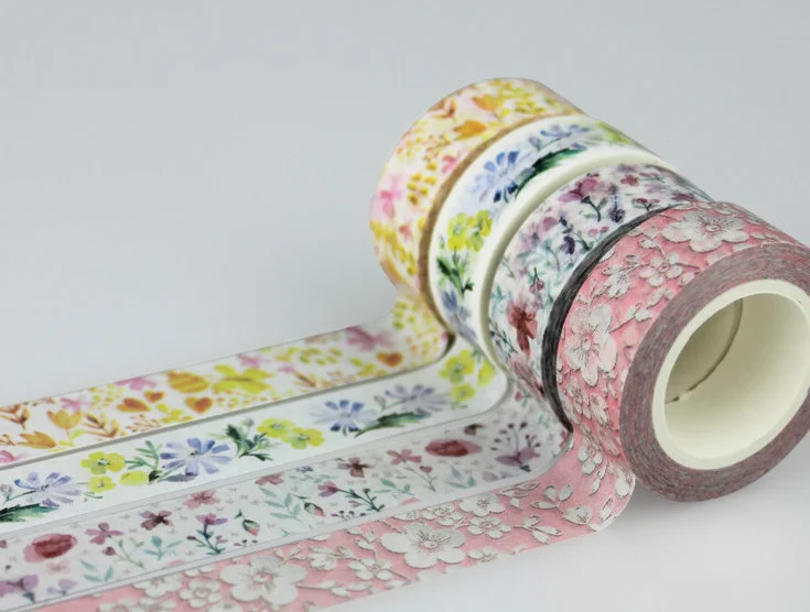 

2pcs Cute purple yellow flower washi tape DIY decoration Scrapbooking Sticker Label Masking Tape School Office Supply