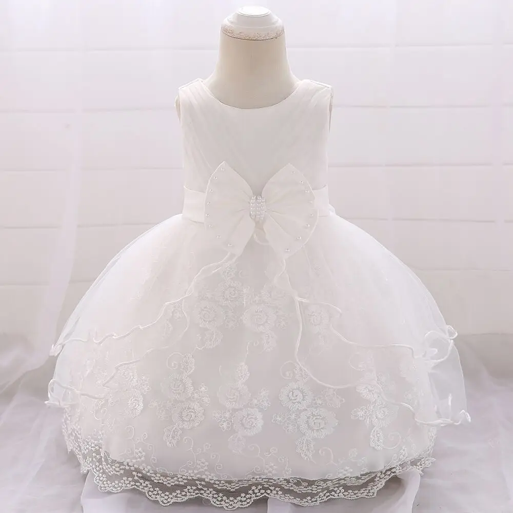 Прямая поставка; 5 цветов; кружевное платье для маленьких девочек; vestido infantil Bebes; цветочный бант; наряд принцессы для дня рождения; одежда для крещения на 1 год