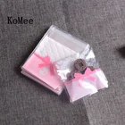 100 шт. 10x10 + 3 см милые пакеты для печенья и конфет с рисунком, свадебный подарочный пакет для вечеринки, самоклеящиеся пластиковые желе