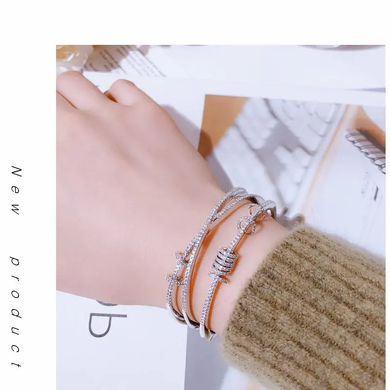 Mocai, модный дизайн, крестообразные, маленькие, круглые, открытые, браслеты для женщин, браслет, ювелирное изделие, ZK40