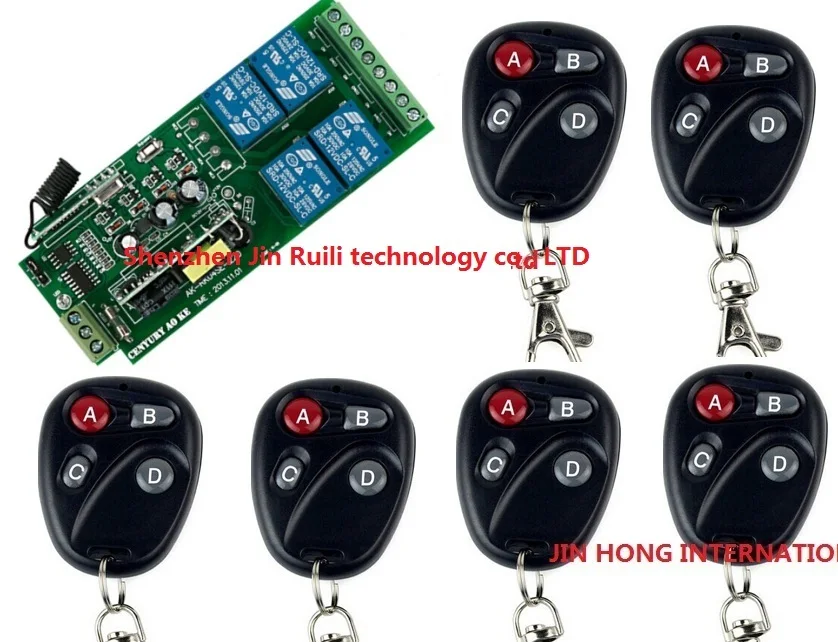 Interruptor do Relé de Controle Remoto sem Fio Sistema de Segurança da Porta da Garagem 220 240 4ch rf Portão Portas Elétricas 85 V260 v V220 110