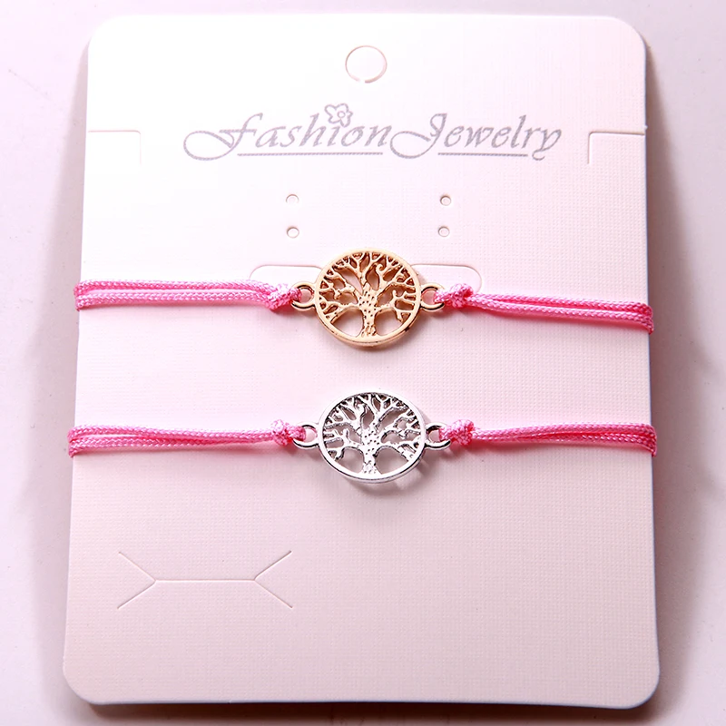 2 шт./компл. золотой серебряный плетеный браслет из древа жизни талисман Lucky Red String