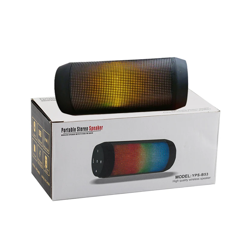 Беспроводная bluetooth колонка портативная светодиодная светящаяся звуковая