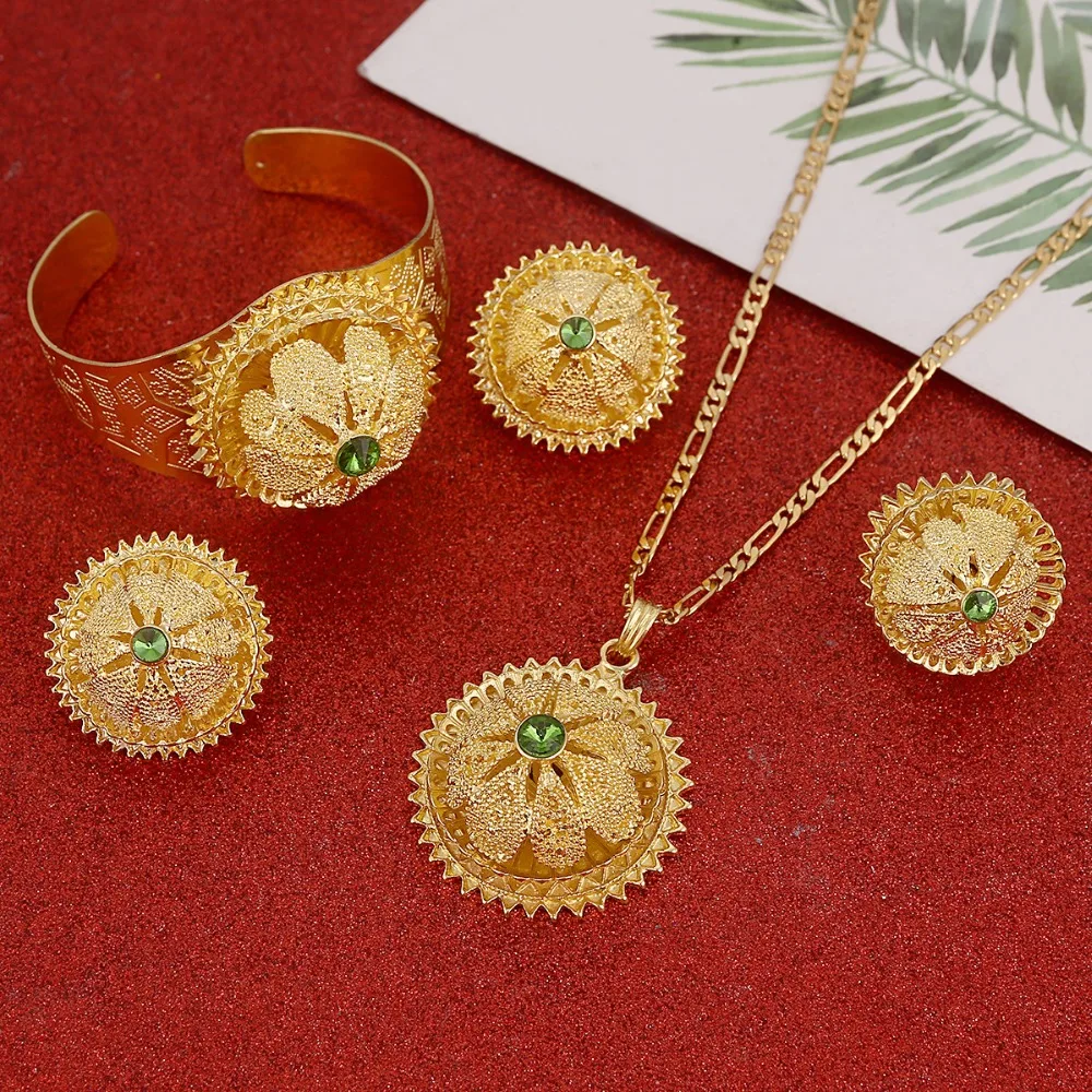 Новые ювелирные комплекты из эфиопской кожи серьги золотого цвета с тяжелой