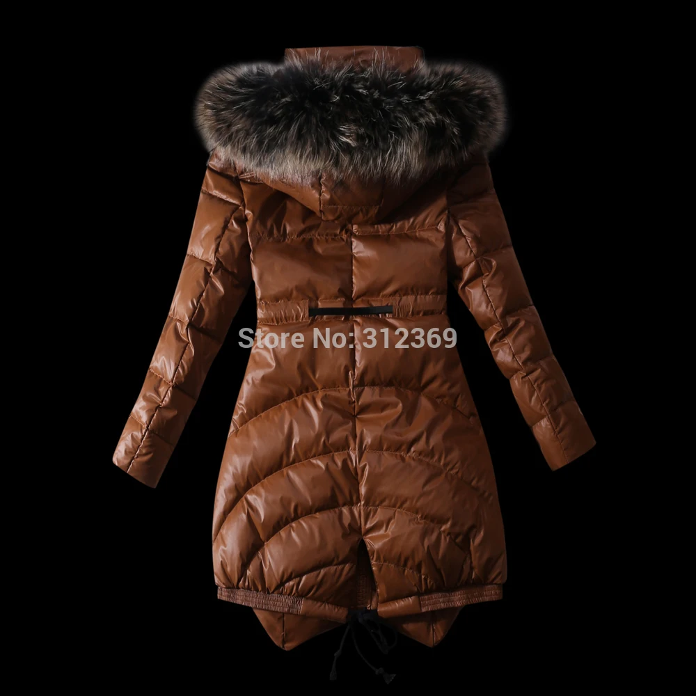 Red Brown Black Winter Jacket Women Down 2015 New Arrival Fashion Brand Lady Coat Fur Collar Warm Parka | Женская одежда
