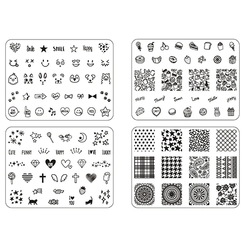 set Finger Angel 1 шт. 6*8 пластины для штамповки ногтей Валентина изображение мультфильм дизайн прямоугольник письмо Геометрическая Печать шаблон - Цвет: set